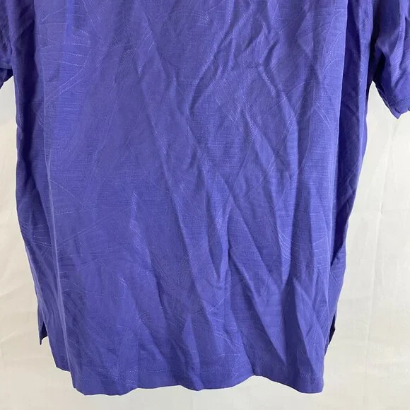 Tommy Bahama Hawaiian Shirt XL Purple Leaf Textured Button Front Short Sleeve - Picture 7 of 8
